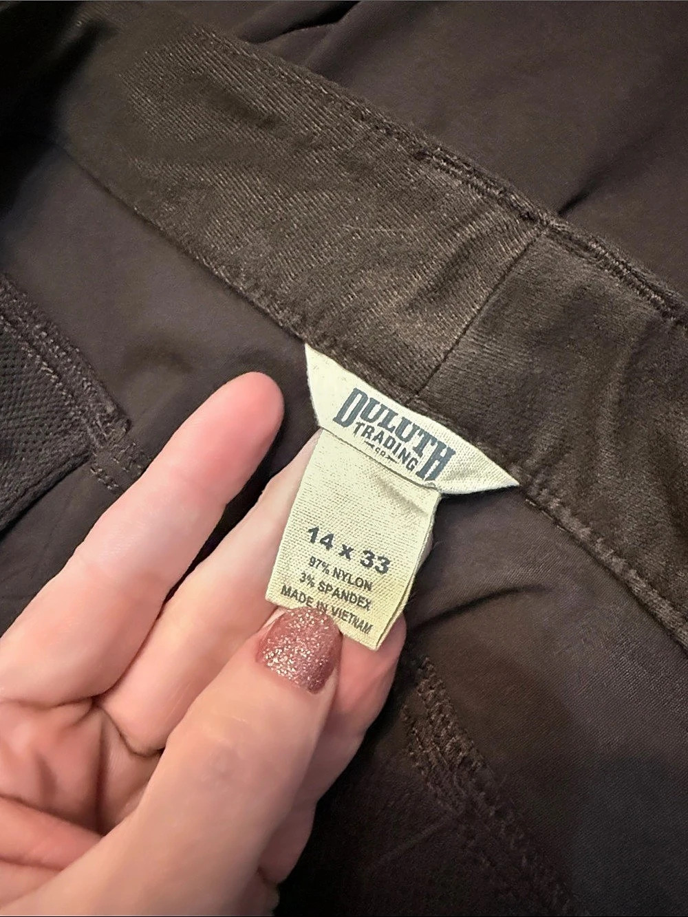 Duluth Trading Flexpedition bootcut Brown Cargo Pants 14/33 - Picture 3 of 7